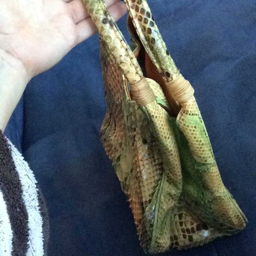 Python Carlos Falchi Handbag Made By Hand Nwot - image 3
